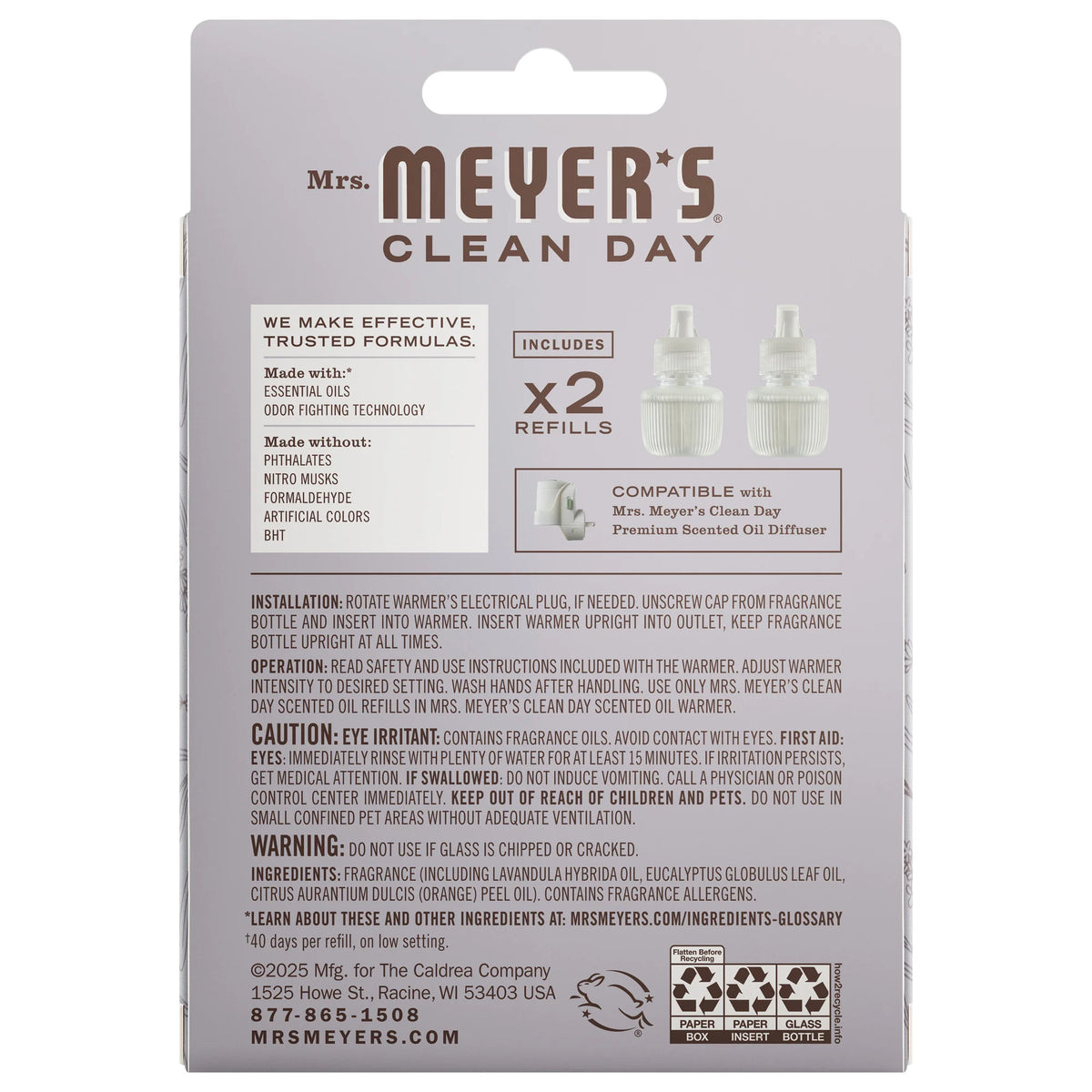 Lavender Plug In Scented Oil Refill, 2-Pack